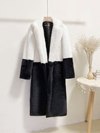 Faux Fur Coats For Women Two Tone Long Eco-friendly Fur Coat