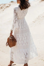 Lace V-Neck Hollow Dress