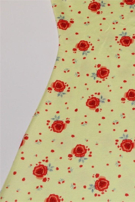 Yellow Scoop Neck Wide Strap Ditsy Floral Print Slip Maxi Dress