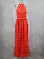 Textured Halter Neck Crop Top And Long Skirt 2 Piece Co-ord Set For Beach 2026
