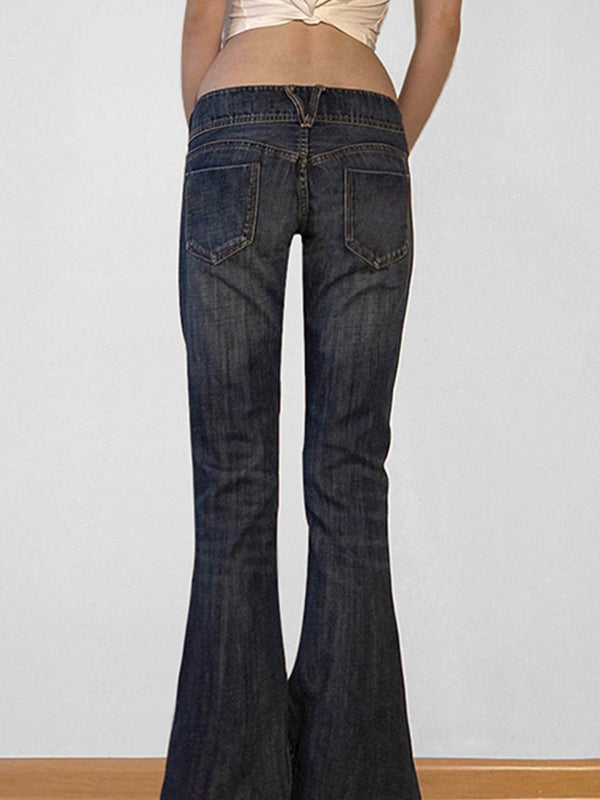 Low Rise Washed And Slimming Versatile Flare Jeans