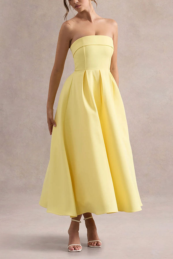 Celine Strapless Midi Dress