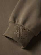 Letter Label Embellished V Neck Oversized Hoodie