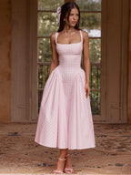 Plaid Print Waist Sling Dress