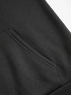 Letter Print Kangaroo Pocket Drawstring Oversized Hoodie