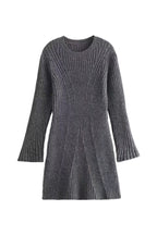 Rib Knit Mock Neck Long Sleeve Belted Bodycon Mini Dress