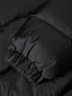 Solid Drawstring Hem Short Puffer Jacket