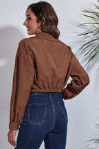 Cinched Waist Corduroy Jacket