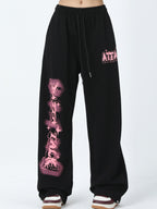 Vintage Letter Print Sweatpants
