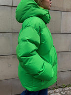 Multicolor Hooded Puffer Jacket