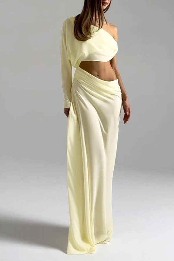 Sculptural Asymmetric Cutout Maxi Dress
