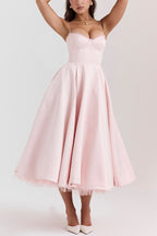 | Strapless V-neck Sleeveless Maxi Dress