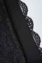 Sweetheart Mesh Panel Floral Lace Applique Bodycon Mini Dress