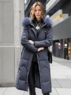 Longline Coat Hooded Zip Up Hooded Qualited Casual Winter Outerwear