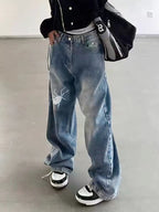 Street Spider Print Boyfriend Jeans