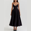 Strapless Corset Midi Ball Gown with Convenient Pockets
