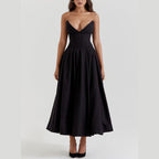 Strapless Corset Midi Ball Gown with Convenient Pockets