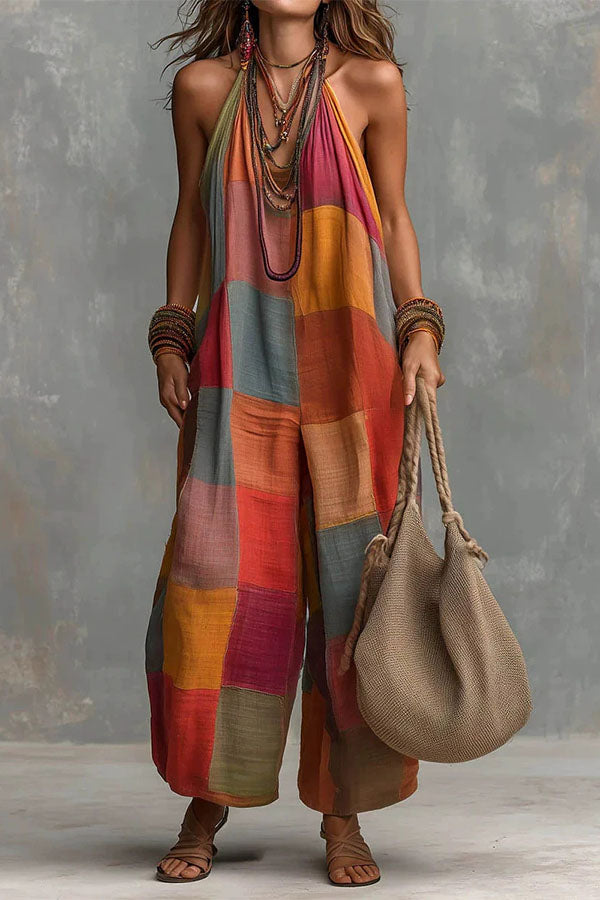 Maya Boho Chic Patchwork Jumpsuit