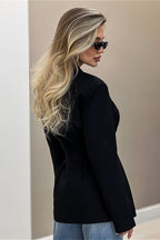 V Neck Waist Cinched Blazer