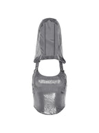 Metallic Eyelet Buckle Hooded Halter Vest