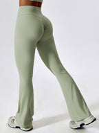 Sporty Solid Quick Dry Cami Top & Flared Pants Set