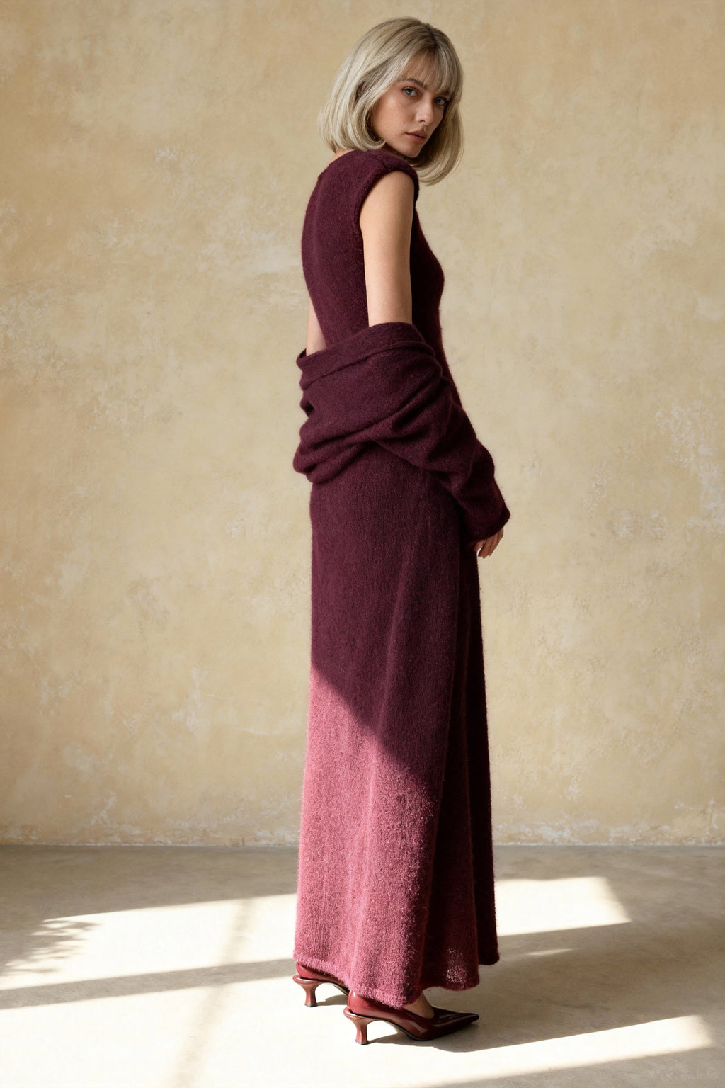 Vintage Knit Cardigan and Sleeveless Dress Two Piece Set