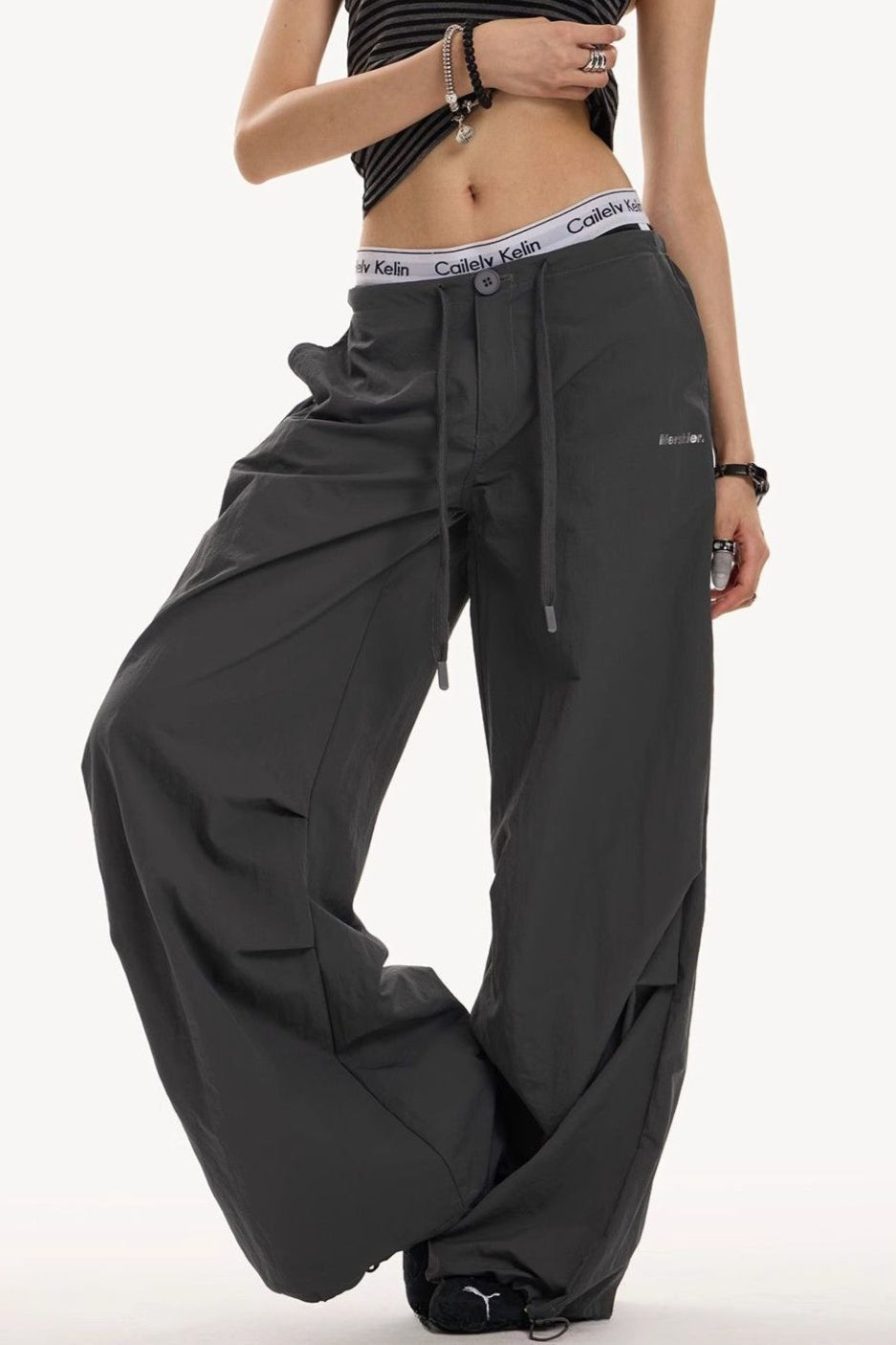 Y2K Retro Grey Military Cargo Pant