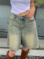 Distressed Loose Denim Shorts