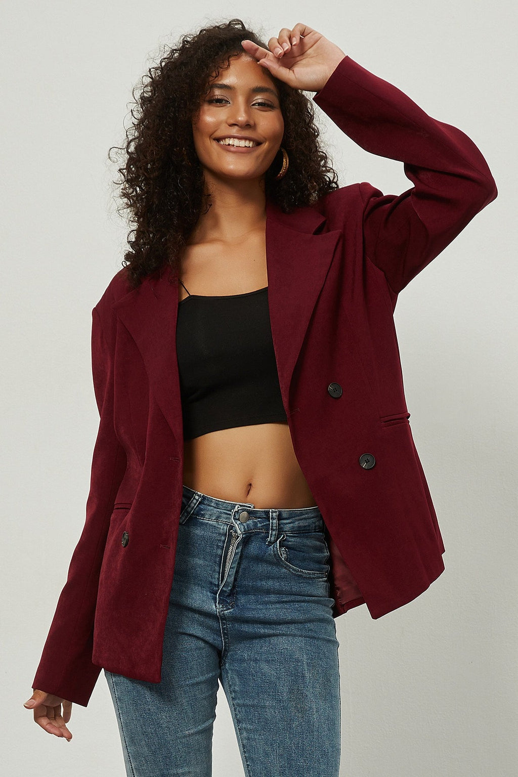 Vintage Double-Breasted Loose Fit Blazer
