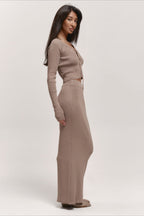 V-Neck Knit Crop Top Sweater Dress
