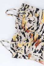 Black Sweetheart Keyhole Spaghetti Strap Tiger Print Bodycon Mini Dress