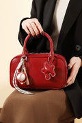 Red Charm Minimalist Retro Handbag Sleek Commuter Bag