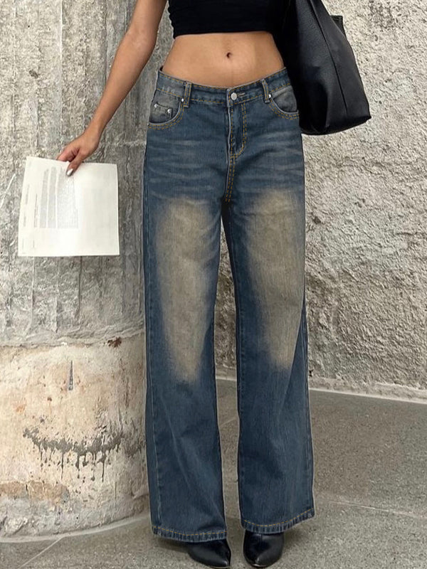 Distressed Straight Loose Boyfriend Jeans