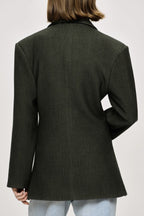 Luxe Draped Notch Collar Blazer
