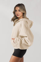 Solid Casual Long-Sleeve Zip Hoodie