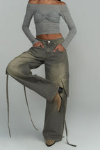 Vintage Patch Pocket Wide Leg Jean
