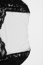 Black Sweetheart Neck Long Sleeve Floral Lace Sheer Overlay Bodycon Mini Dress