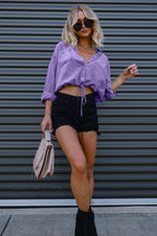 Denim Two Pocket Relaxed Blouse