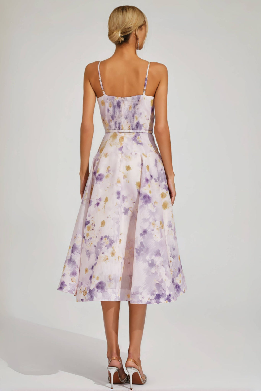 Laurns Purple Holiday Slip Midi Dress