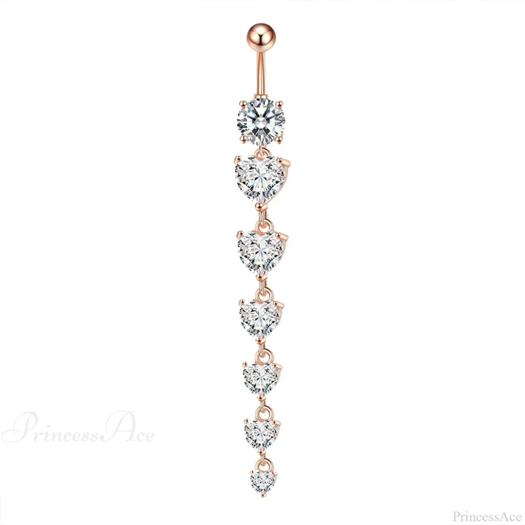 7 Cardiac Gems Dangle Gothic Belly Ring