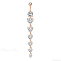 7 Cardiac Gems Dangle Gothic Belly Ring