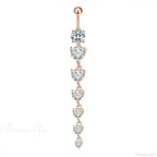 7 Cardiac Gems Dangle Gothic Belly Ring