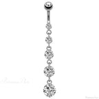 7 Cardiac Gems Extended Gothic Belly Ring