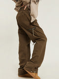 Casual Zipper Decor Cargo Pants