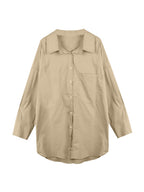 Solid Color Versatile Loose Long Sleeve Blouse