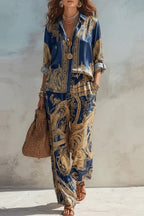 Vintage-Inspired Paisley Two-Piece Set