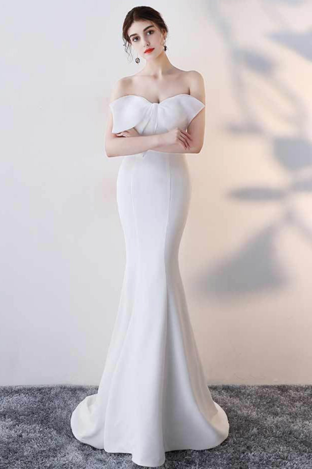 Bow Strapless Mermaid Maxi Dress