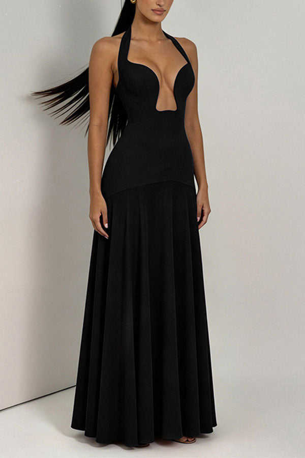 Seraphina Deep V Maxi Dress