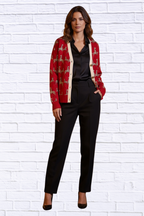 Women__ Casual V-Neck Zebra Print Cardigan