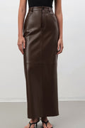 Vintage Faux Leather Pencil Maxi Skirt